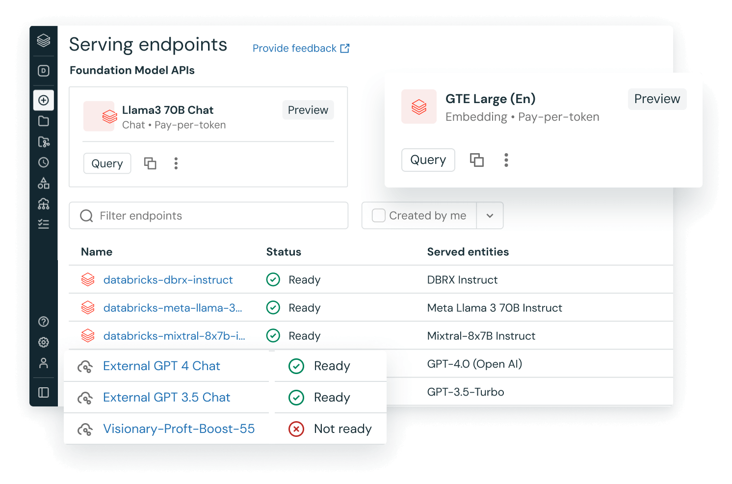 serving endpoints