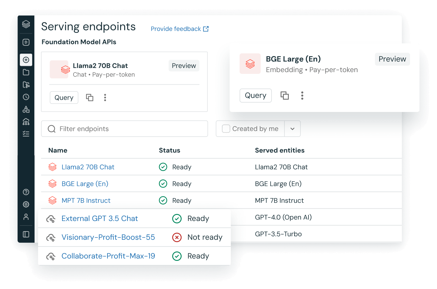 Serving Endpoints Foundation model API graphic image