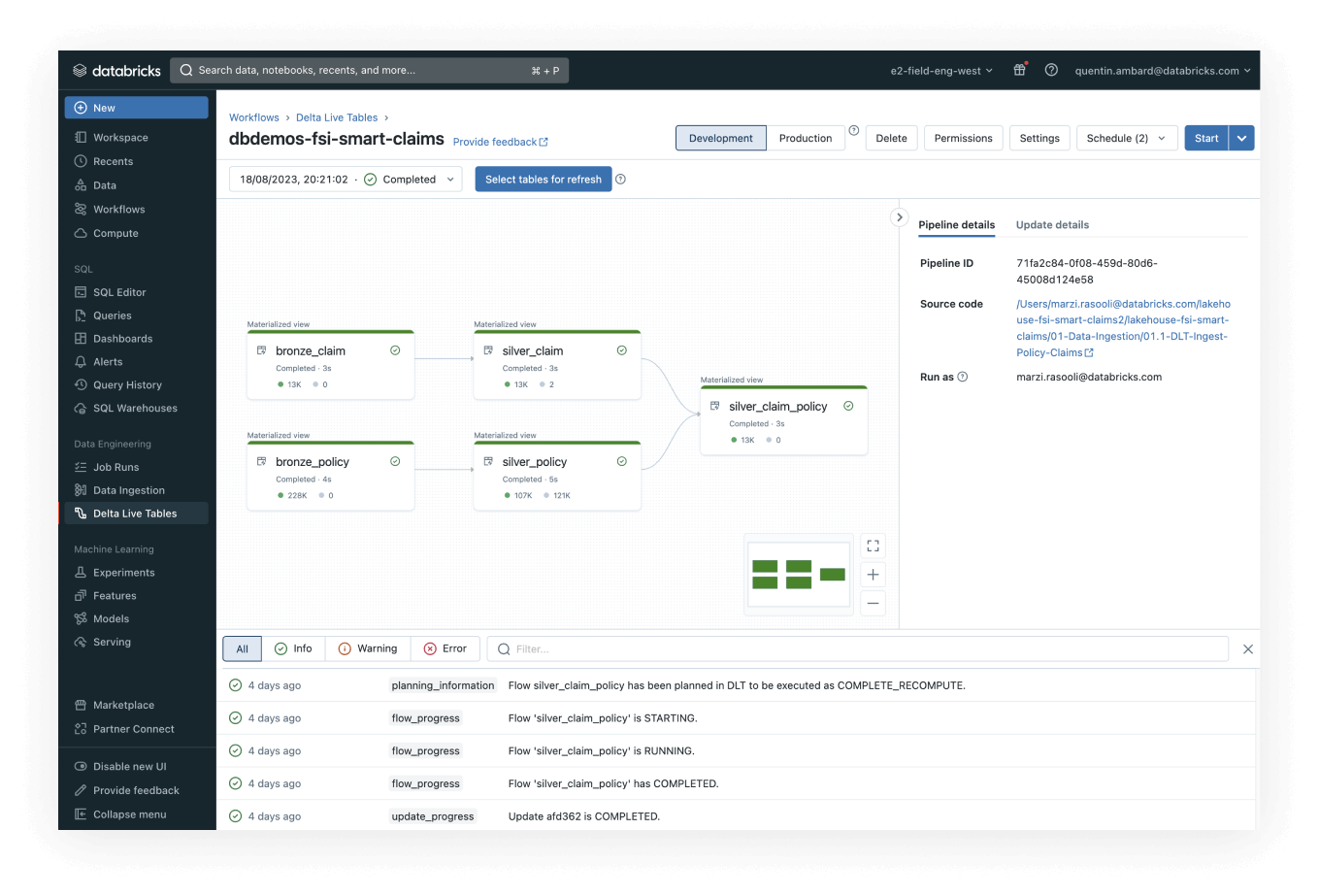 Delta Live Tables pipeline