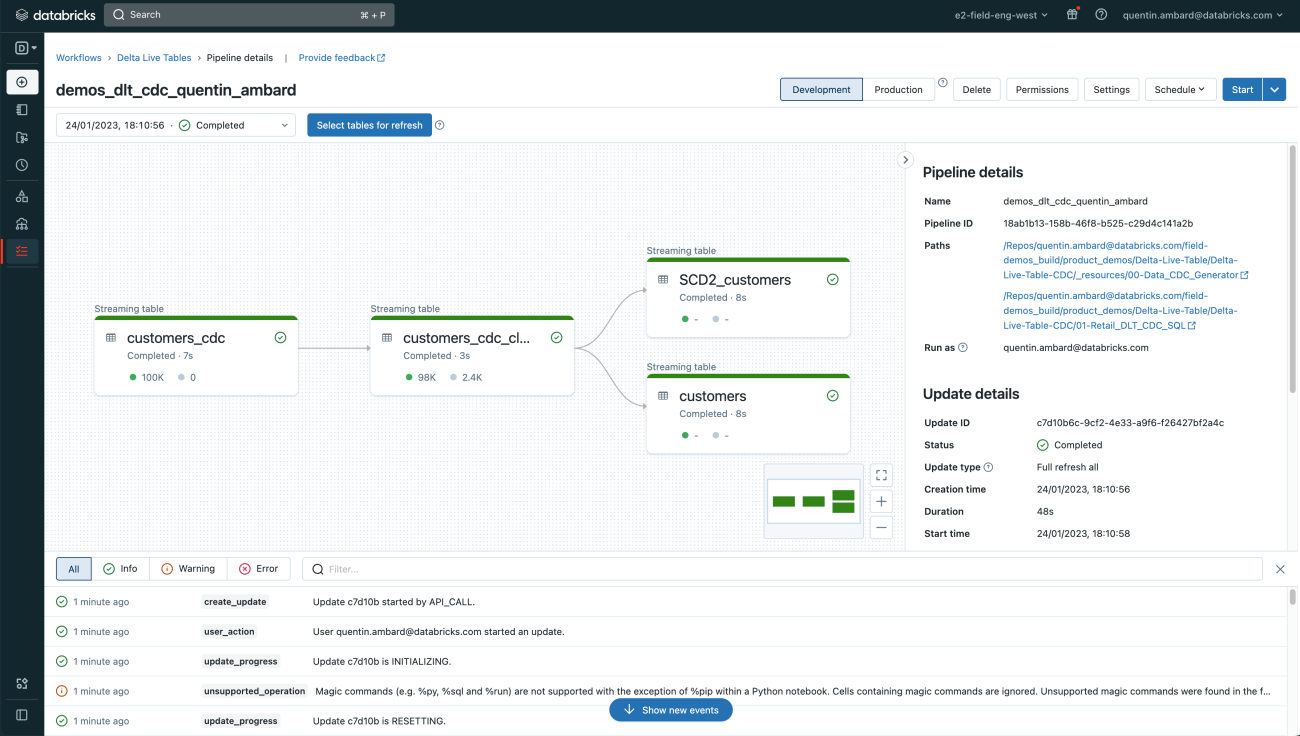 Cdc Pipeline With Delta Live Tables Databricks