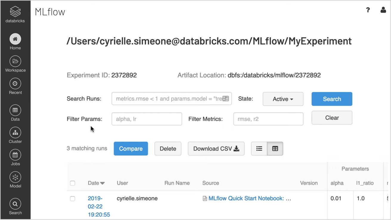 Log Your First Run as an Experiment MLflow