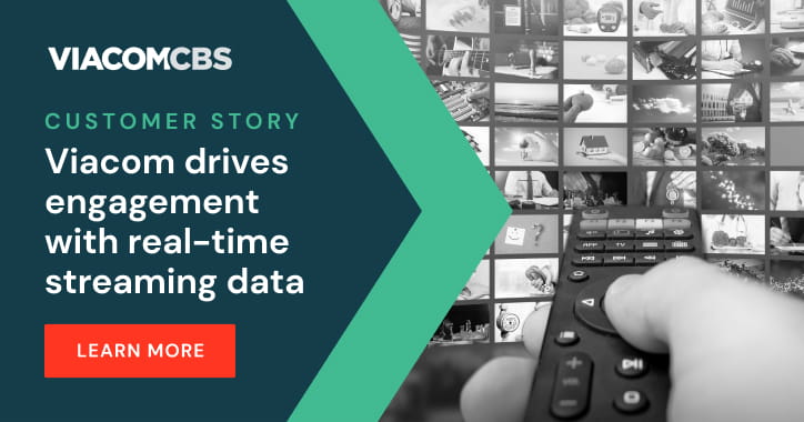 Viacom streaming data customer story banner with media grid