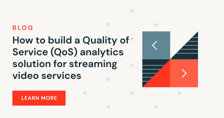 QoS analytics blog banner with geometric network design