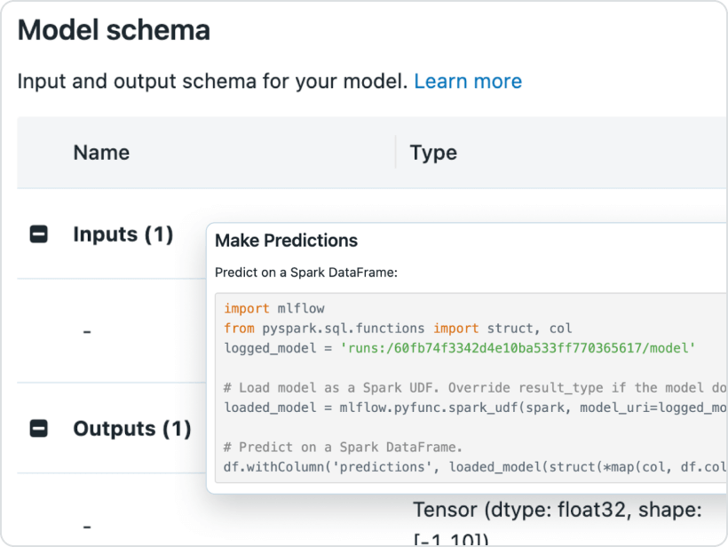 Model deployment interface