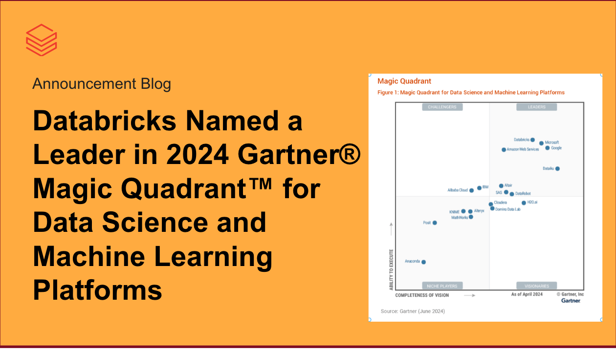 Databricks Named a Chief in 2024 Gartner® Magic Quadrant™ for Information Science and Machine Studying Platforms