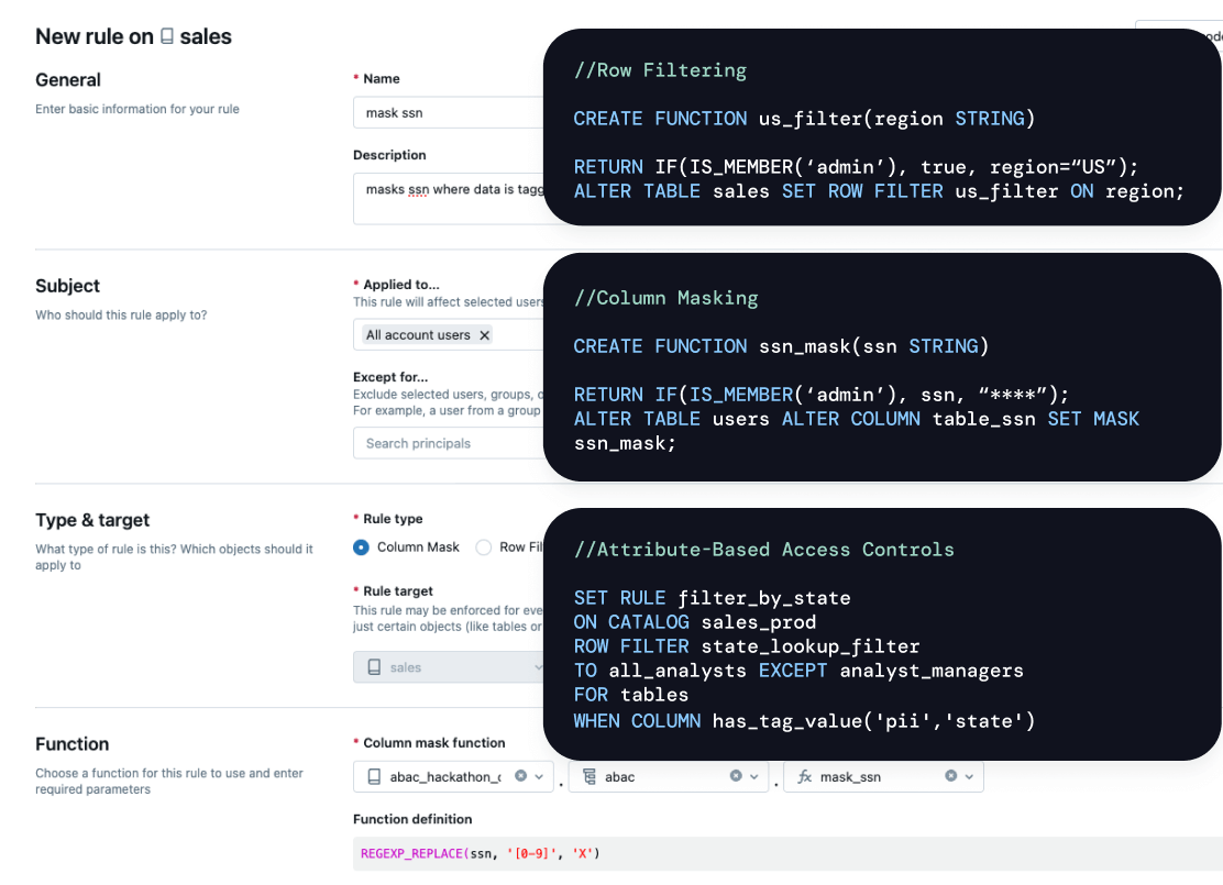 Single permission model for data and AI