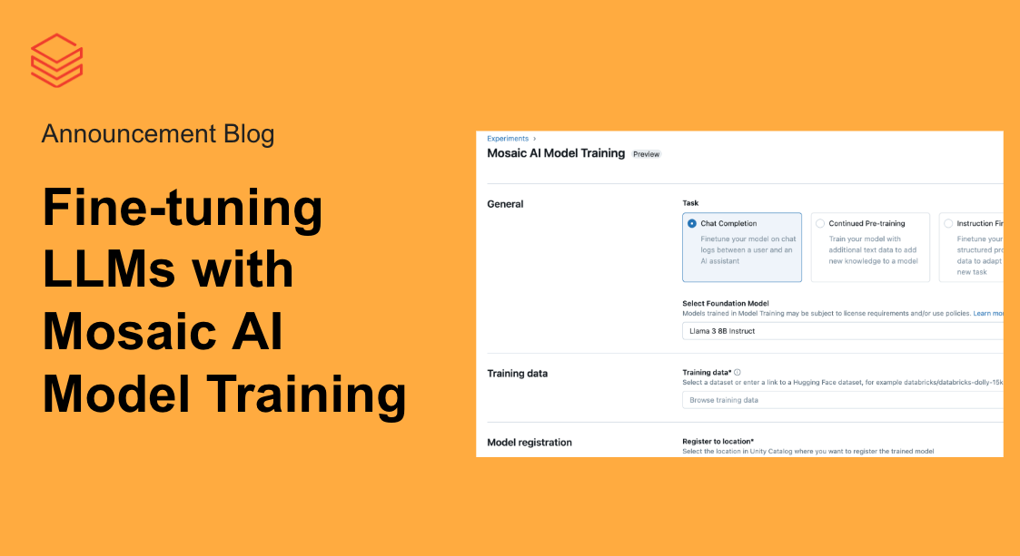 推出用于微调GenAI模型的Mosaic AI模型训练