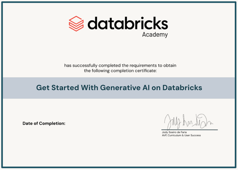 A digital certificate for a generative AI model.