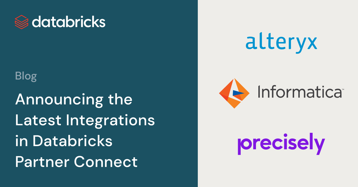 Databricks Partner Connectに最新の統合機能が登場！ | Databricks Blog