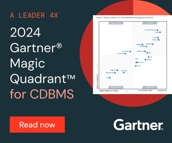 2024 Gartner® Magic Quadrant™ for Cloud DBMS