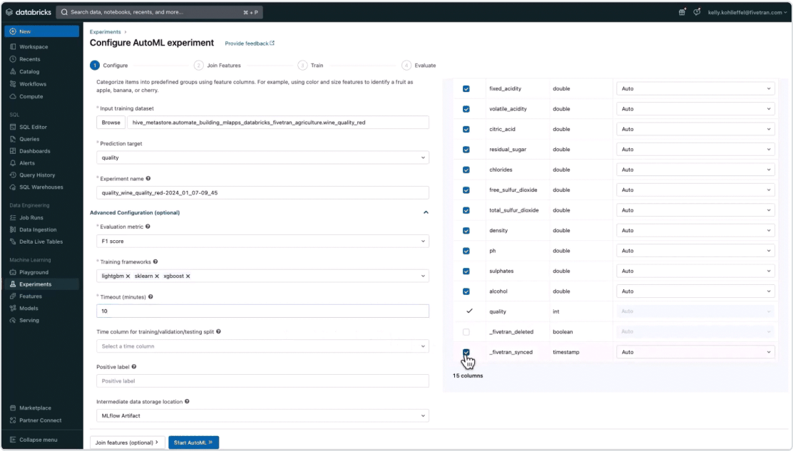 Configure AutoML experiment