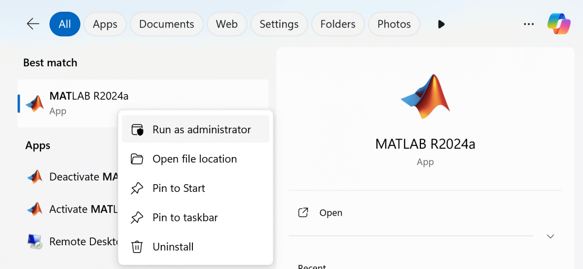 MATLAB application