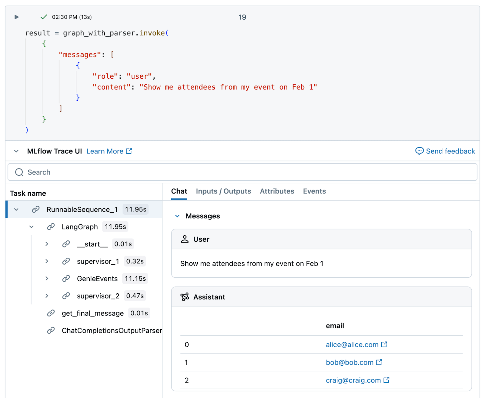 MLFlow Trace UI