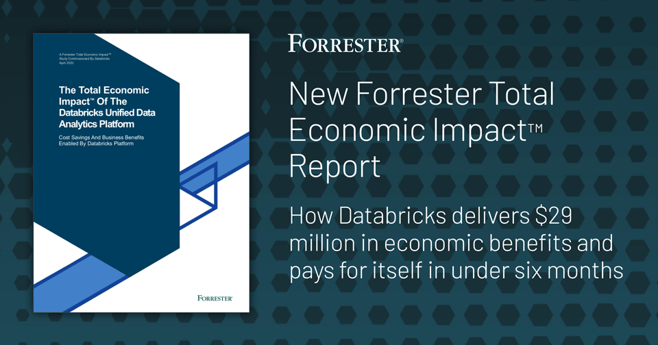 New commissioned study by Forrester Consulting on behalf of Databricks finds that Databricks customers experience revenue acceleration, improved data team productivity and infrastructure savings on their data analytics and AI projects