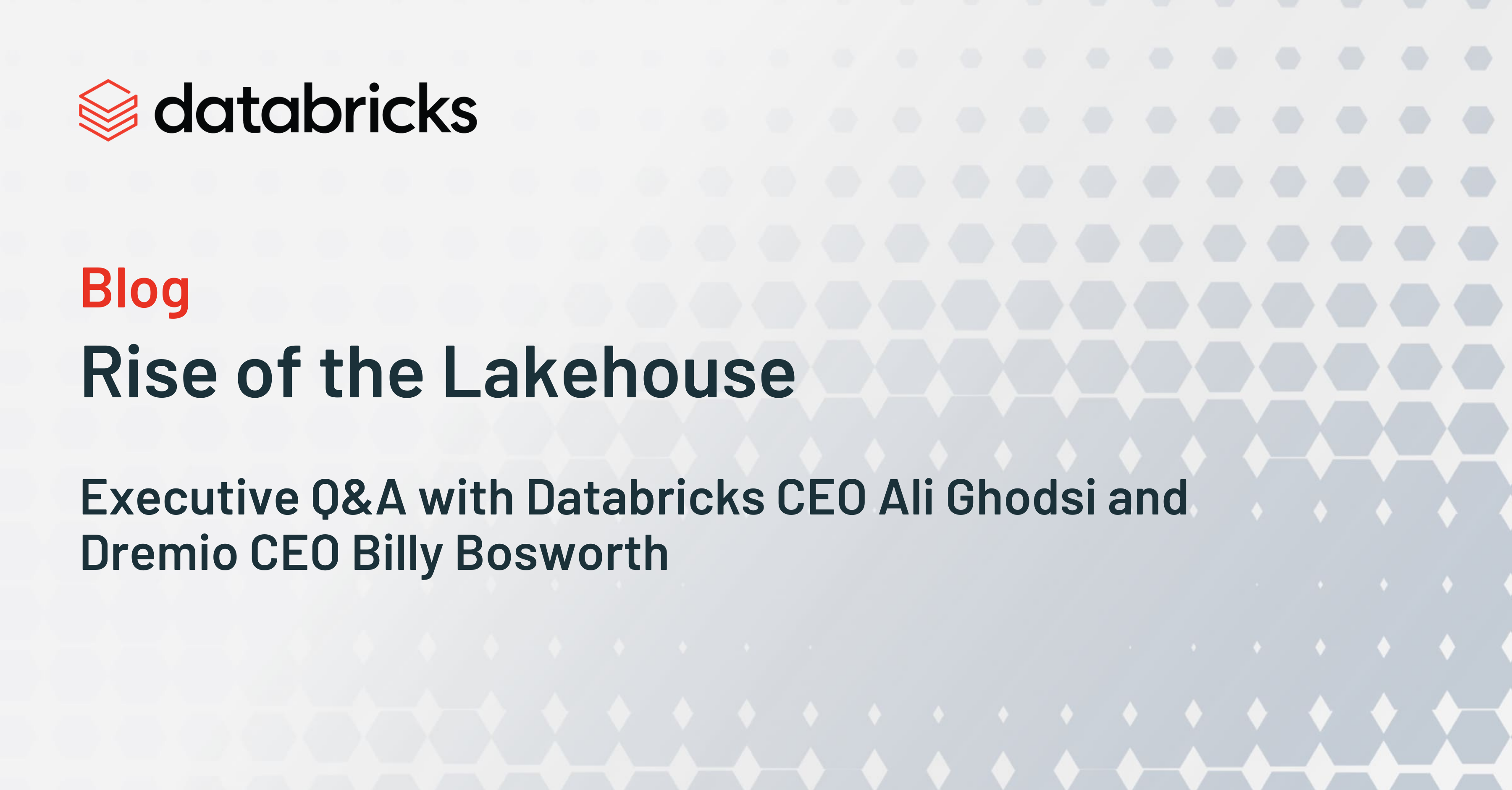 Rise Of The Lakehouse - The Databricks Blog