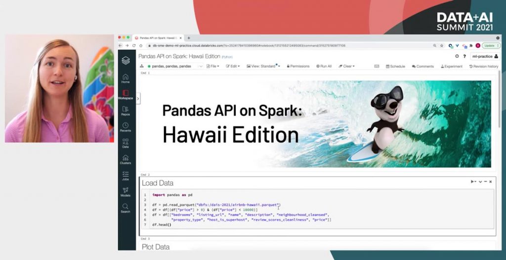 Brooke Wenig, Machine Learning Practice Lead at Databricks, demos the pandas APIs on Apache Spark