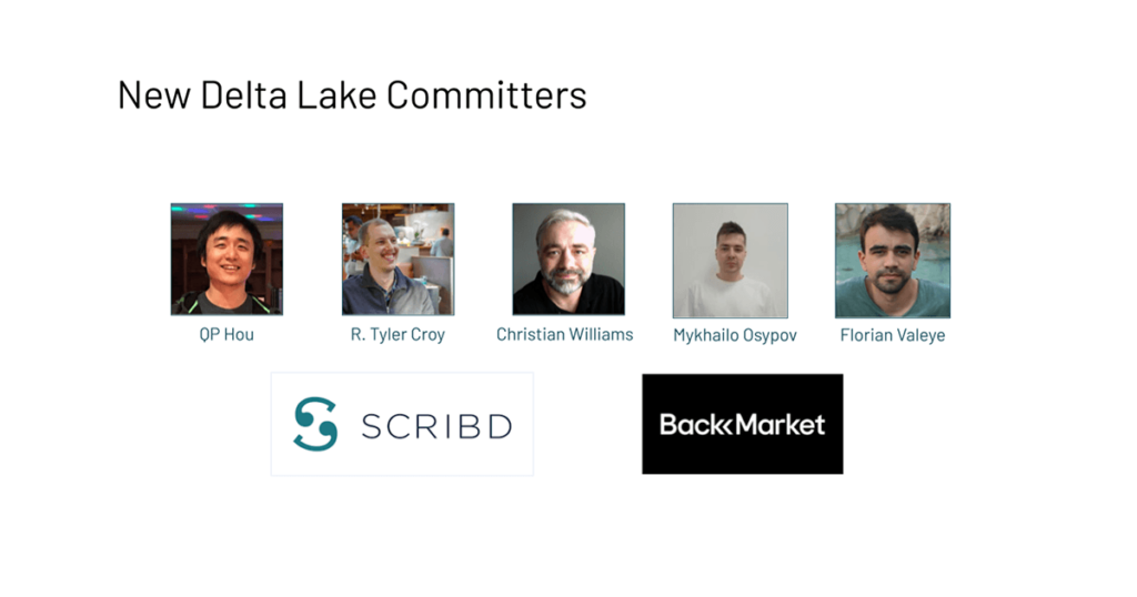 New Delta Lake committers.