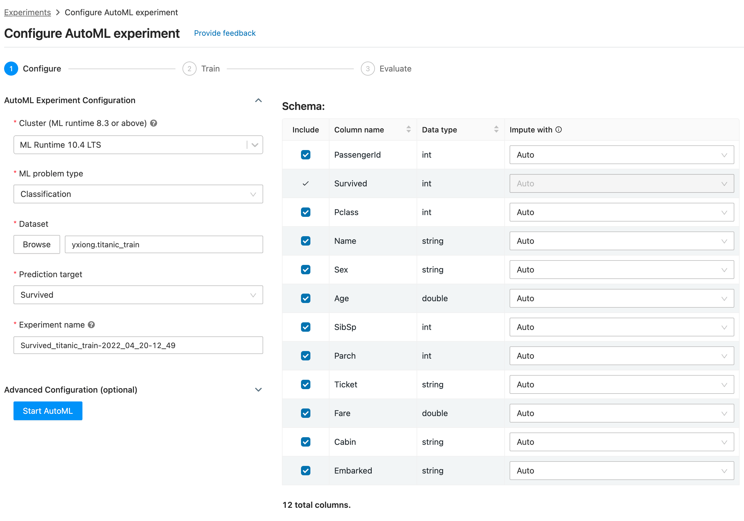 Databricks machine best sale learning example